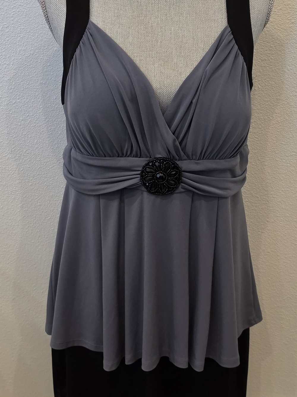 Enfocus Studio Gray Dress With Black Pencil Skirt